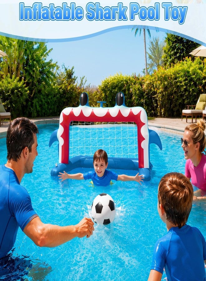Intoypad Water Sprinkler Football Toys, Inflatable Shark Soccer Goal with Football for Pool Backyard Outdoor Play, Summer Water Games Outside Yard Pool Toys for Boys Girls Kids Ages 3-8 - Image 4