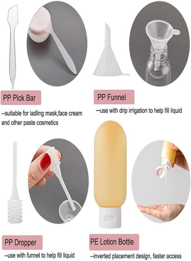 ITUSHA (11 PCS Set) Travel Bottles Kit for Toiletries Organizer Leak Proof Refillable Squeezable Containers Set with Clear Storage Bag for Lotion Shampoo Conditioner Cosmetic Shower Gel Hand Wash - Image 3