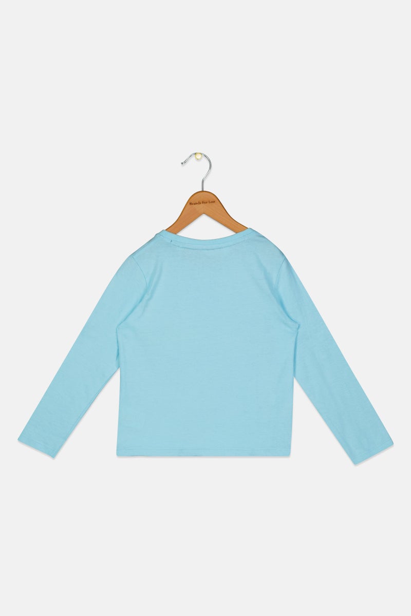 Hamleys Toddlers Girl Crew Neck Long Sleeve Graphic Print T-Shirt, Sky Blue - Image 2