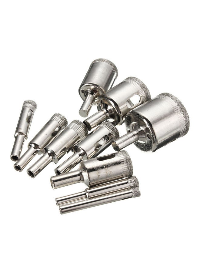 15-Piece Diamond Hole Saw Drill Bit Set Silver 12.00X4.00X10.00cm - Image 4