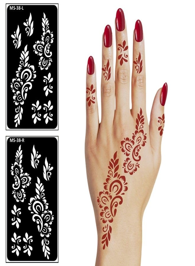 VANVATI Simple Flower Design Sticker with Floral Sticker Mehndi Stencil Sticker One Set for Both Hand | Easy to Apply Stencil Mehndi Sticker Perfect for Weddings, Parties and Any Occasion - Image 5