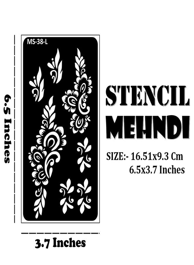 VANVATI Simple Flower Design Sticker with Floral Sticker Mehndi Stencil Sticker One Set for Both Hand | Easy to Apply Stencil Mehndi Sticker Perfect for Weddings, Parties and Any Occasion - Image 4