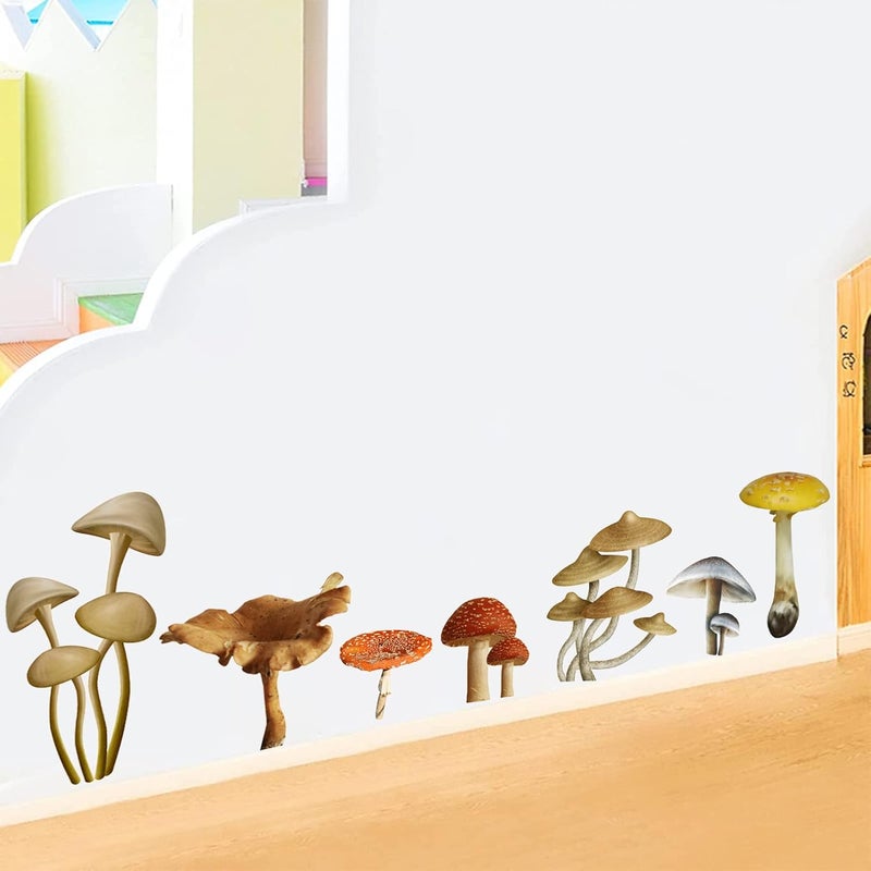 LIYAOLI Mushroom Wall Decals for Girls Bedroom Decor Nursery Wall Decals Peel and Stick Botanical DIY Wall Art Decor Vinyl Wall Sticker for Baby Girls Boys Nursery Kids Classroom Decor - Image 3