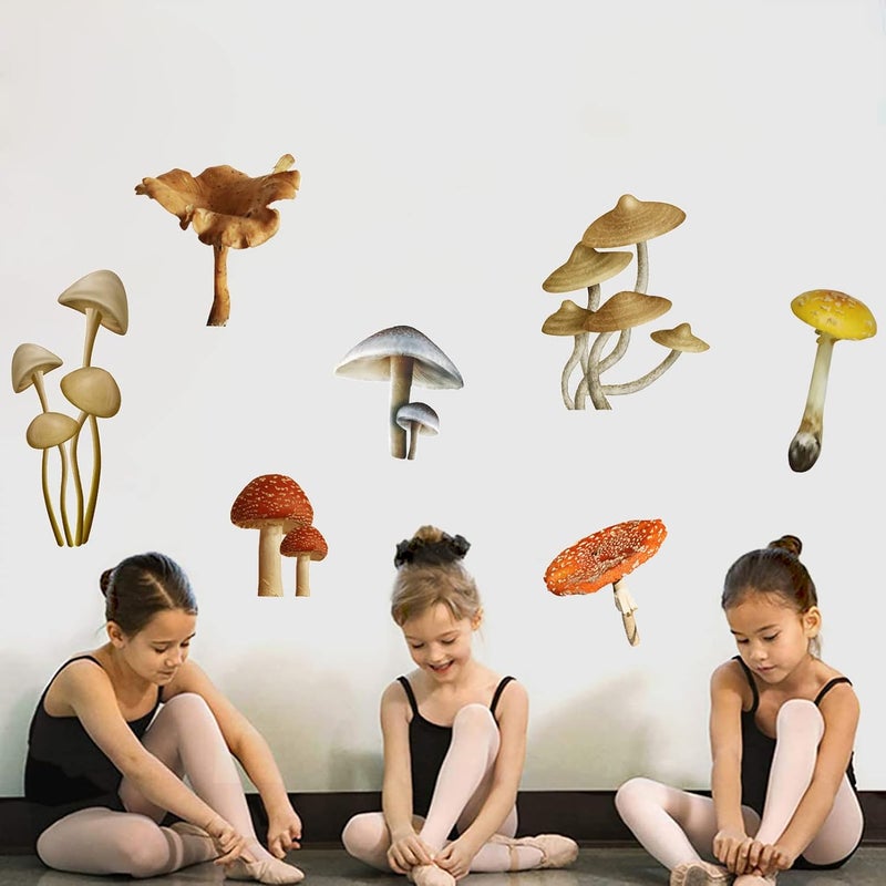 LIYAOLI Mushroom Wall Decals for Girls Bedroom Decor Nursery Wall Decals Peel and Stick Botanical DIY Wall Art Decor Vinyl Wall Sticker for Baby Girls Boys Nursery Kids Classroom Decor - Image 2