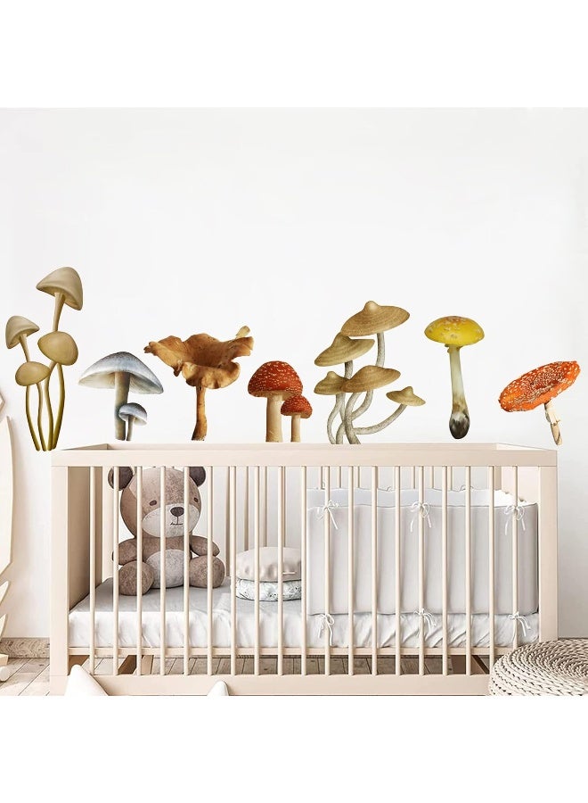 LIYAOLI Mushroom Wall Decals for Girls Bedroom Decor Nursery Wall Decals Peel and Stick Botanical DIY Wall Art Decor Vinyl Wall Sticker for Baby Girls Boys Nursery Kids Classroom Decor - Image 1