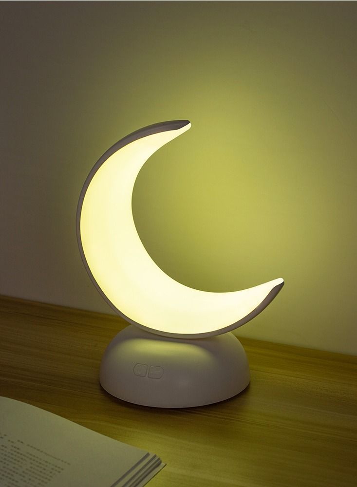 عربست مصباح مكتبي LED على شكل قمر، مصابيح مكتب رومانسية عطرية رومانسية، مصباح طاولة محمول قابل لإعادة الشحن، مصباح طاولة بدون تعتيم بدون خطوات، مصابيح مكتب مزخرفة برائحة الزيوت العطرية - Image 3