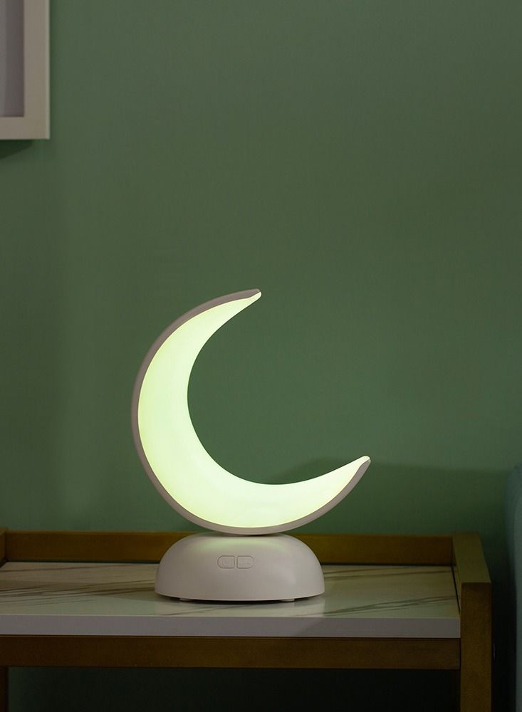 عربست مصباح مكتبي LED على شكل قمر، مصابيح مكتب رومانسية عطرية رومانسية، مصباح طاولة محمول قابل لإعادة الشحن، مصباح طاولة بدون تعتيم بدون خطوات، مصابيح مكتب مزخرفة برائحة الزيوت العطرية - Image 4