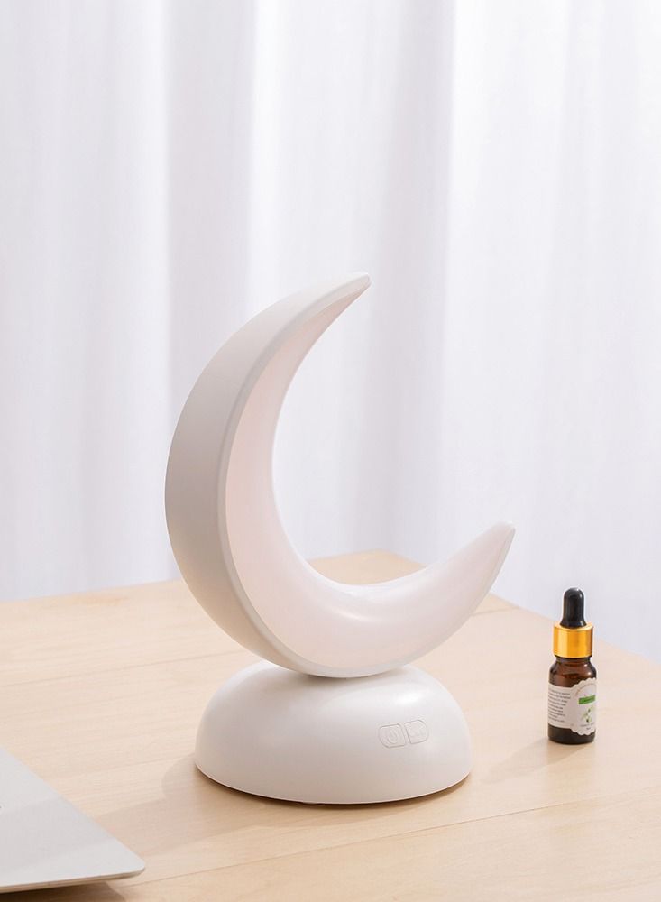 عربست مصباح مكتبي LED على شكل قمر، مصابيح مكتب رومانسية عطرية رومانسية، مصباح طاولة محمول قابل لإعادة الشحن، مصباح طاولة بدون تعتيم بدون خطوات، مصابيح مكتب مزخرفة برائحة الزيوت العطرية - Image 2