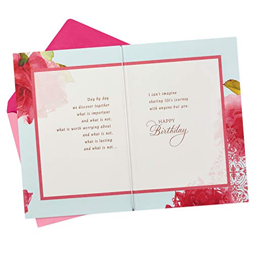 Hallmark Birthday Card for Wife (Roses with Pattern) - Image 2