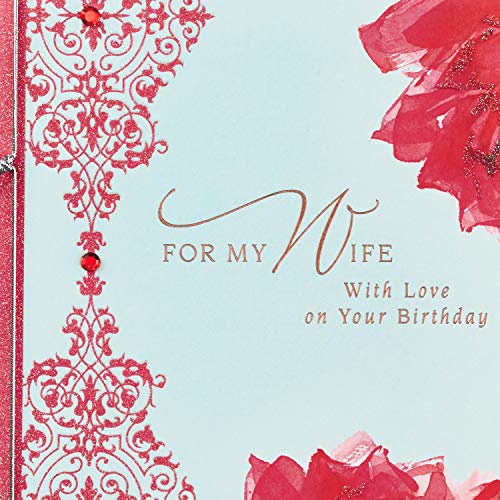 Hallmark Birthday Card for Wife (Roses with Pattern) - Image 5