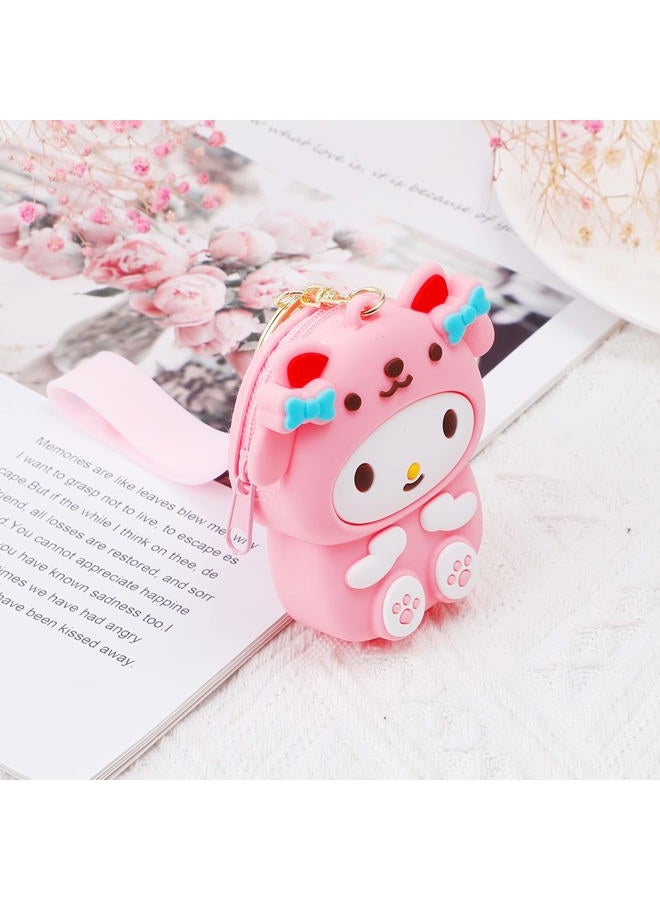 G-Ahora Cartoon Coin Purse Keychain with Lanyard Cute Wallet Coin Cash Pouch Purse for Women Girls, pink, Coin Purse - Image 5