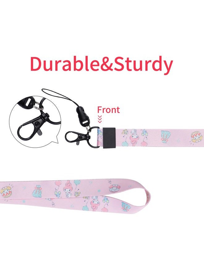 G-Ahora Cartoon Coin Purse Keychain with Lanyard Cute Wallet Coin Cash Pouch Purse for Women Girls, pink, Coin Purse - Image 3