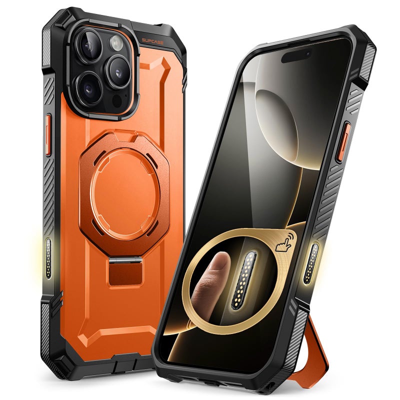 سوبكيس SUPCASE for iPhone 16 Pro Max Case with Camera Control Capture Button (Unicorn Beetle Grip), 【Built-in Stand】 【Compatible with MagSafe】 Heavy Duty Magnetic Phone Case for iPhone 16 Pro Max, Magma - Image 1