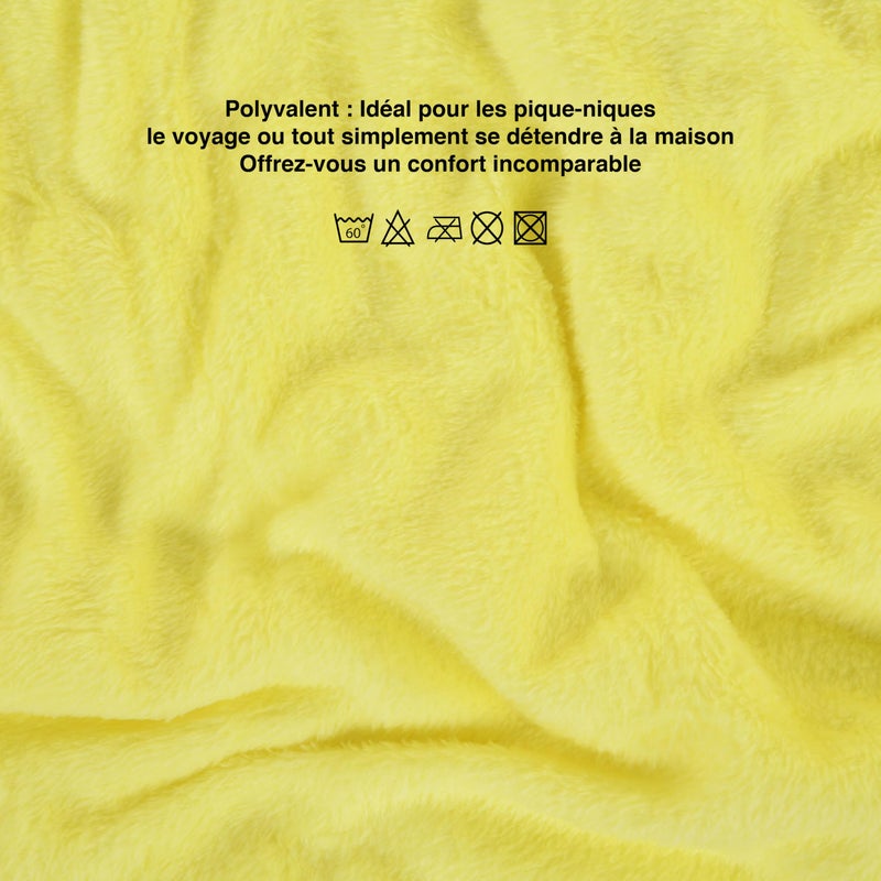 Mintra Home Throw Blanket for Couch, Soft Polyester Fleece Blanket, Cozy Lightweight Fuzzy Fall Décor Throw Blankets for Bed/Bed Cover/Couch Cover, 70” x 86” (L, Yellow) - Image 2
