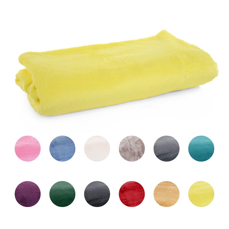 Mintra Home Throw Blanket for Couch, Soft Polyester Fleece Blanket, Cozy Lightweight Fuzzy Fall Décor Throw Blankets for Bed/Bed Cover/Couch Cover, 70” x 86” (L, Yellow) - Image 1
