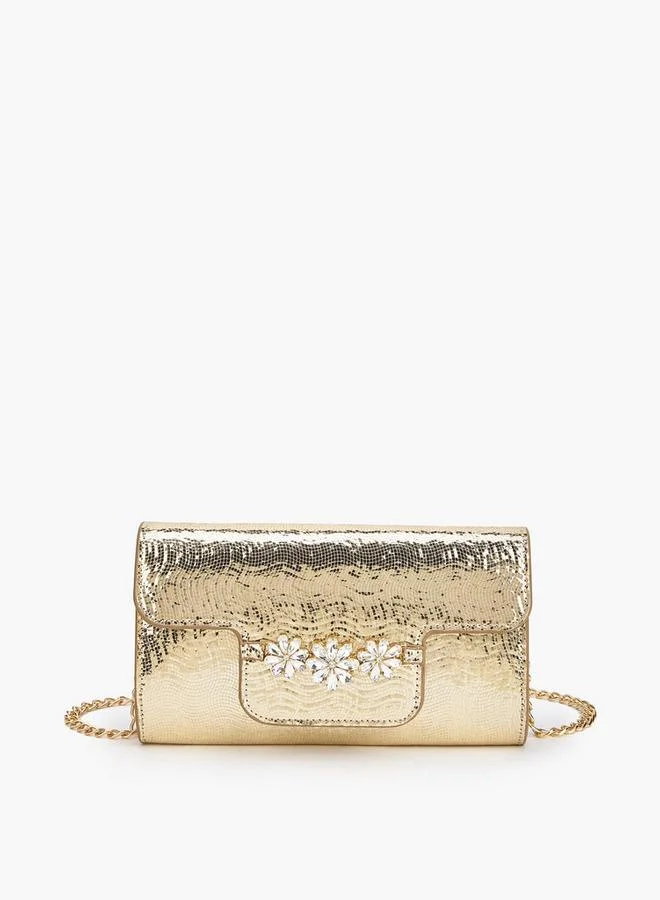 Flora Bella Embellished Clutch with Chain Strap Ramadan Collection