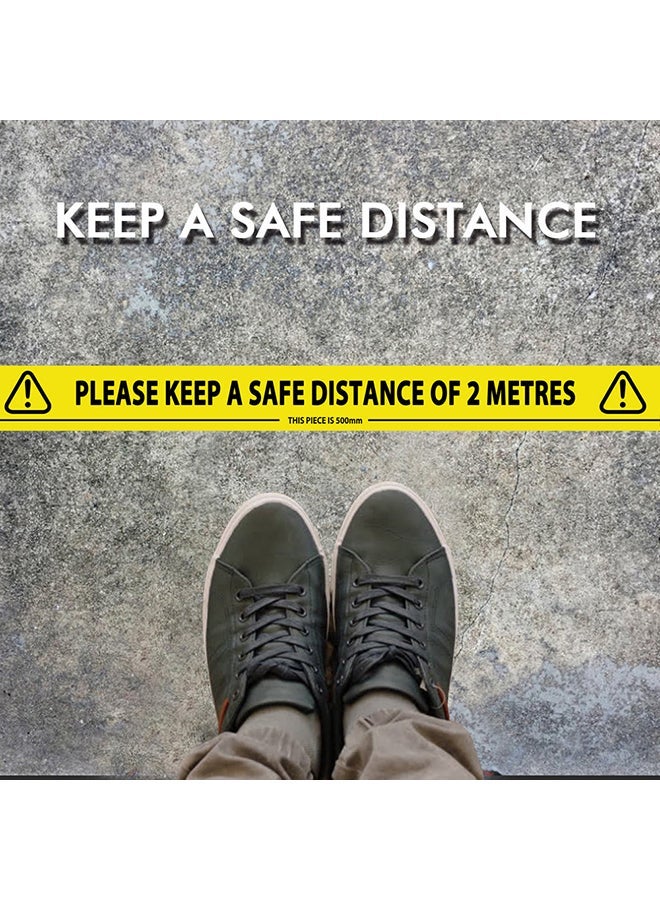 Generic Please Keep A Safe Distance Warning Tape Yellow/Black  - Image 2