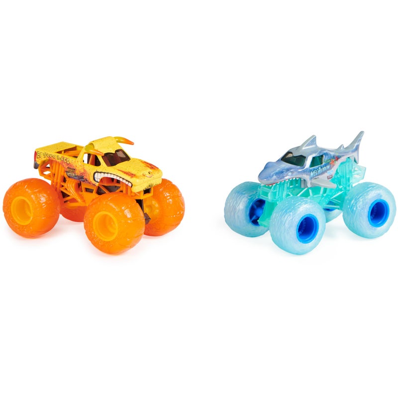 Monster Jam, Official El Toro Loco Earth Vs. Megalodon Surf 1:64 Scale Die-Cast Monster Trucks (Walmart Exclusive), Kids Toys for Boys Ages 3 and up - Image 2