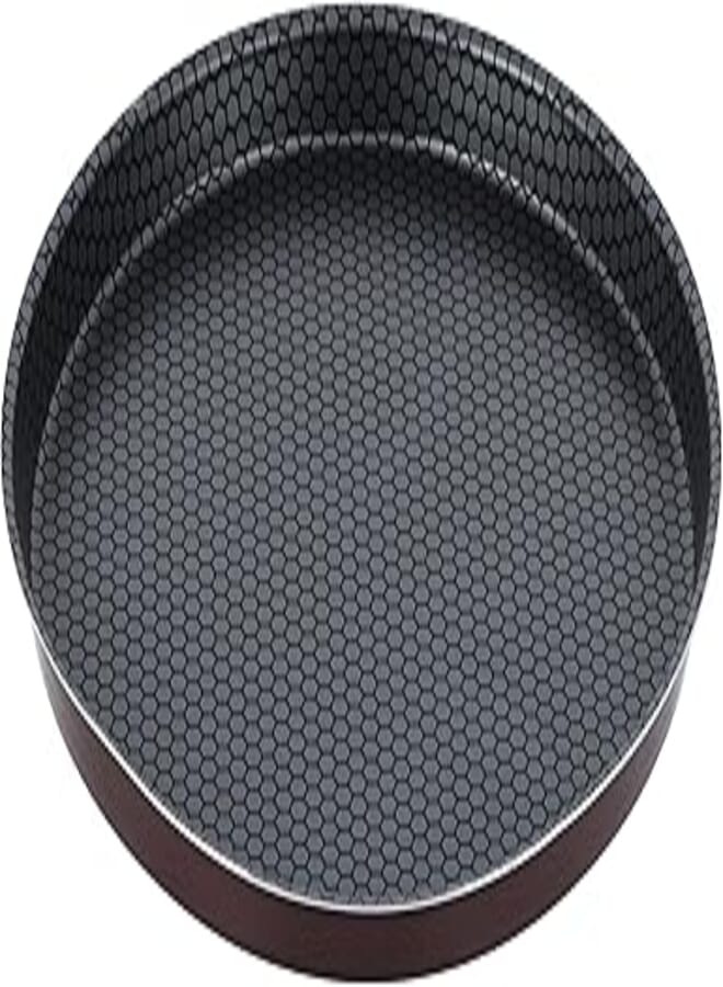 Trueval round teflon pizza pan, size 30 - maroon