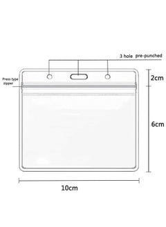 HAWAWA 30 Pcs Clear Horizontal Badge Holder  ID Card Holder Sealable Waterproof Plastic Card Name Badge Holder for Office, School, Conference  - Image 2