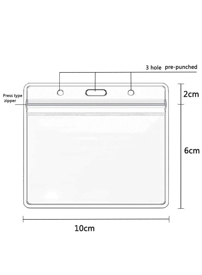 وهاواي 30 Pcs Clear Horizontal Badge Holder  ID Card Holder Sealable Waterproof Plastic Card Name Badge Holder for Office, School, Conference - Image 2