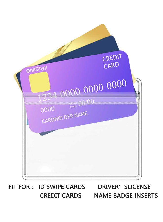 وهاواي 30 Pcs Clear Horizontal Badge Holder  ID Card Holder Sealable Waterproof Plastic Card Name Badge Holder for Office, School, Conference - Image 3