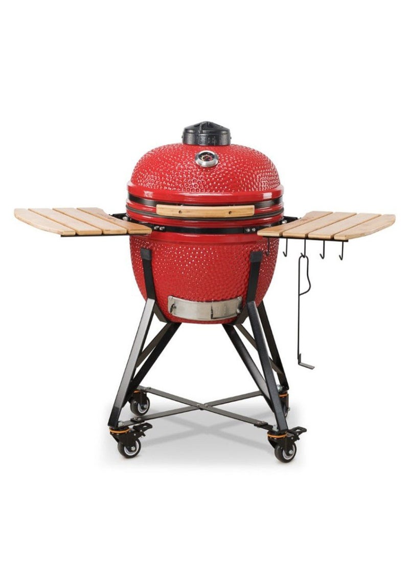 Kamado BONO Media 20" Red – Premium Ceramic Charcoal Grill & Smoker for Outdoor BBQ, Garden & Camping | All-in-One Kamado Grill Oven Smoker | High-Quality, Durable, Ideal for Family Gatherings - Image 1