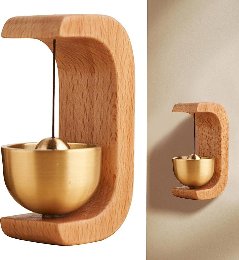 Ostin جرس باب مغناطيسي خشبي تصميم مغناطيسي فريد من نوعه جرس باب خشبي زينة هدايا إبداعية ب - Image 2