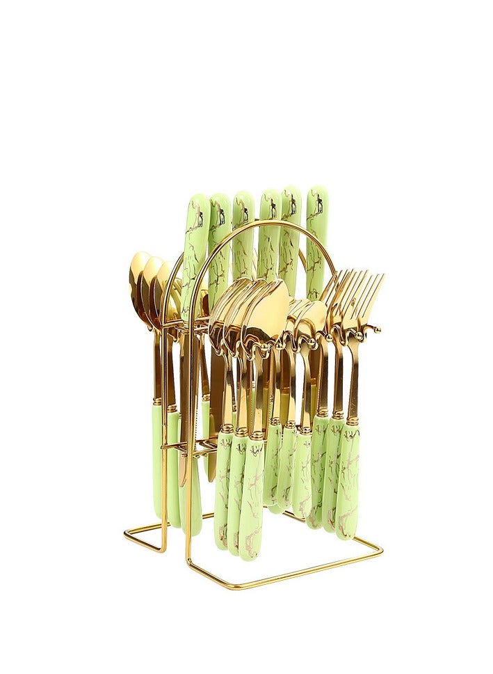 KUYING Stainless Steel Tableware Set Of 24 Pieces Western Knife Fork Spoon Set  - Image 1