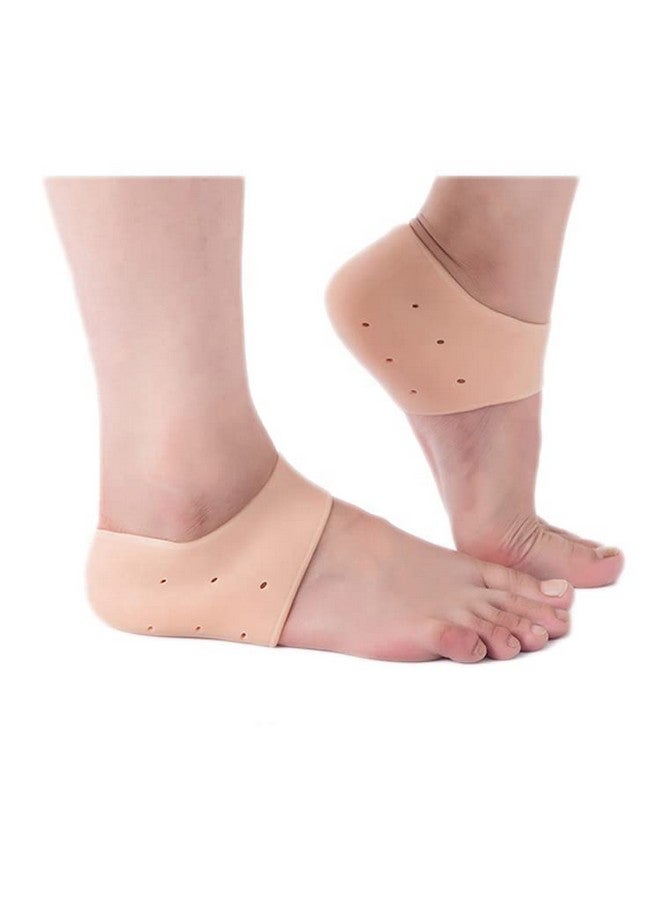 MLD جوارب كعب السيليكون MLD SHS-771 لإصلاح الكعب الجاف والمتشقق، لتخفيف تورم وألم الكعب للرجال والنساء (بيج، مقاس مجاني) - Image 1