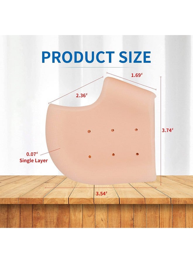 MLD جوارب كعب السيليكون MLD SHS-771 لإصلاح الكعب الجاف والمتشقق، لتخفيف تورم وألم الكعب للرجال والنساء (بيج، مقاس مجاني) - Image 2