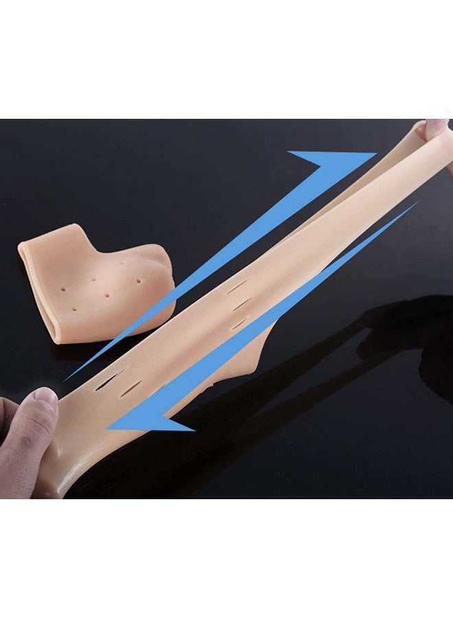 MLD جوارب كعب السيليكون MLD SHS-771 لإصلاح الكعب الجاف والمتشقق، لتخفيف تورم وألم الكعب للرجال والنساء (بيج، مقاس مجاني) - Image 3