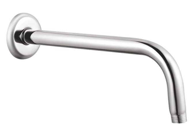 FBA48 PREMIUM GRADE STAINLESS STEEL SQUARE AND ROUND SHOWER ARM WITH WALL FLANGE THREAD SIZE 05 INCH ROUND SILVER 9 INCH