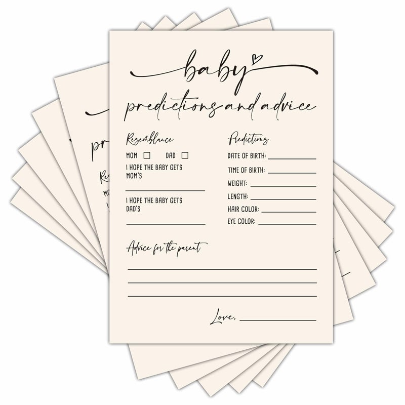 TIRYWT Baby Prediction and Advice Cards, Baby Shower Games Cards, Minimalism Boy or Girl Baby Gender Reveal Party Favors Decorations and Supplies, 30 Pcs Double-Sided - A07 - Image 1