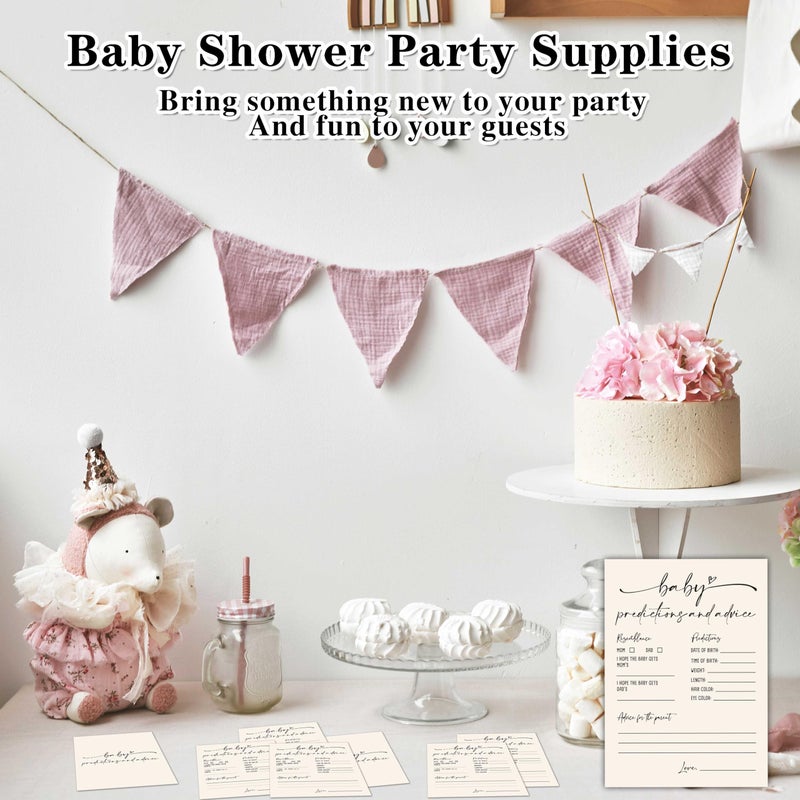 TIRYWT Baby Prediction and Advice Cards, Baby Shower Games Cards, Minimalism Boy or Girl Baby Gender Reveal Party Favors Decorations and Supplies, 30 Pcs Double-Sided - A07 - Image 4