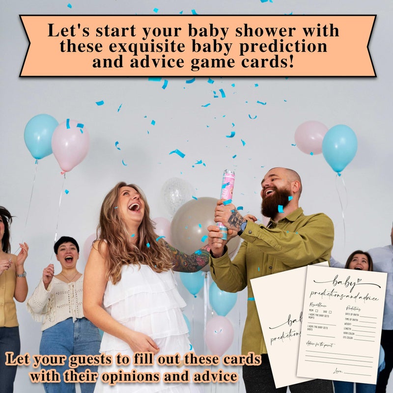 TIRYWT Baby Prediction and Advice Cards, Baby Shower Games Cards, Minimalism Boy or Girl Baby Gender Reveal Party Favors Decorations and Supplies, 30 Pcs Double-Sided - A07 - Image 5