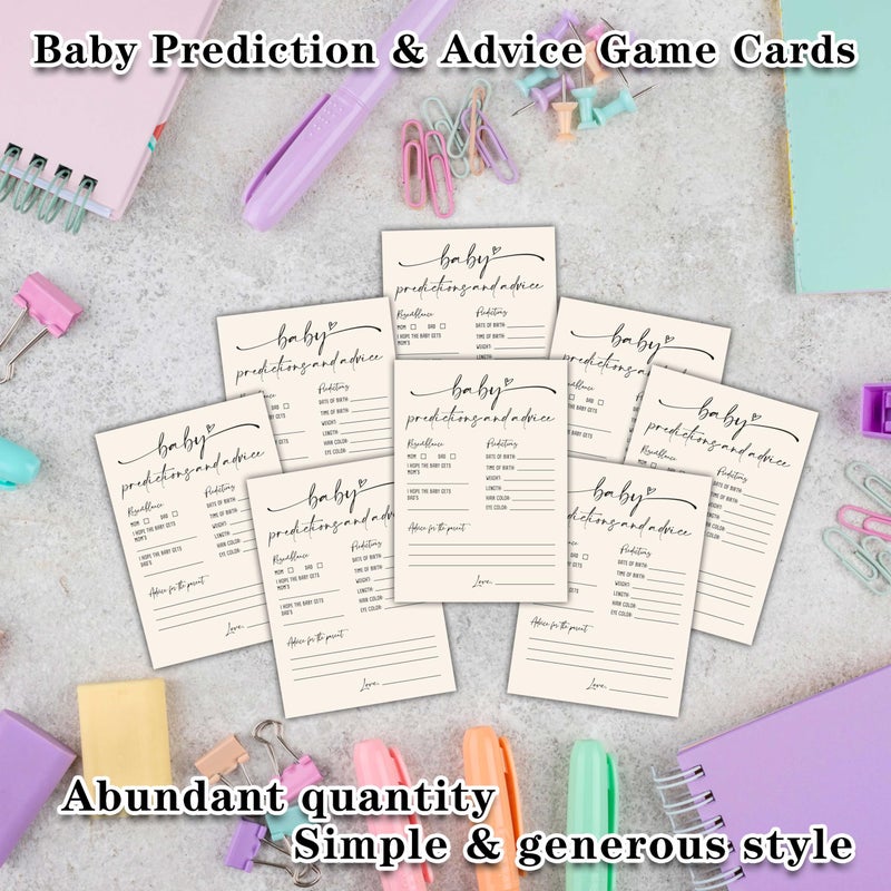 TIRYWT Baby Prediction and Advice Cards, Baby Shower Games Cards, Minimalism Boy or Girl Baby Gender Reveal Party Favors Decorations and Supplies, 30 Pcs Double-Sided - A07 - Image 3