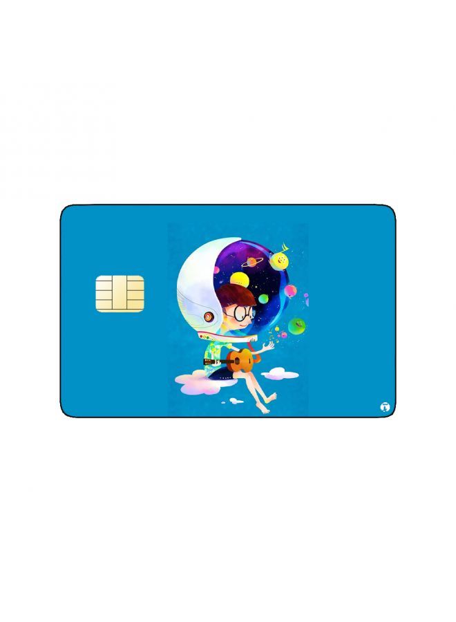 RKN PRINTED BANK CARD STICKER Cute Boy Drawing With Astronaut Helmet - Image 1