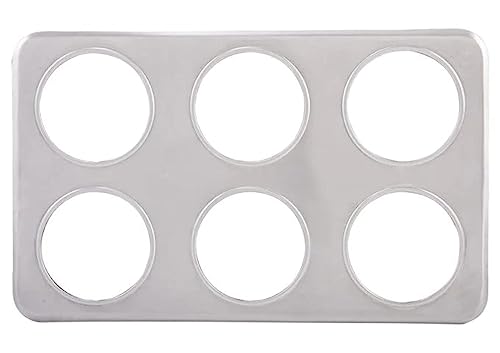 Winco Adaptor Plate with Six 4-3/4-Inch Inset Holes, Medium, Stainless Steel - Image 5