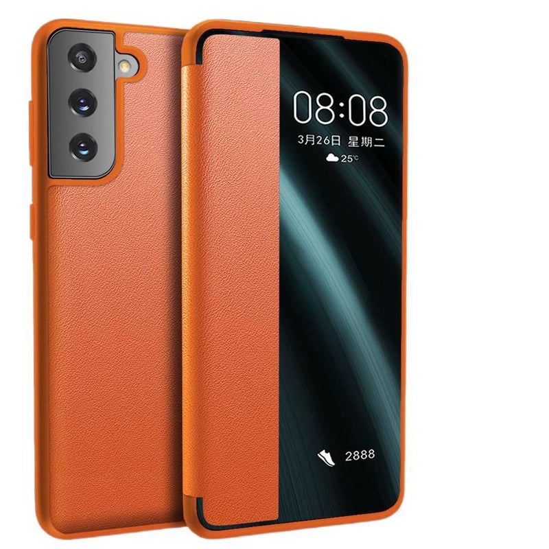 Samsung Galaxy S10 Cover Leather Protective Texture with Full Coverage and Business Style and Flip in Purple - Image 2