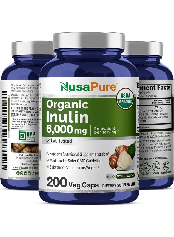NusaPure Inulin Powder 20:1 Extract, 300 mg Equivalent to 6,000mg | 200 Veggie Capsules |USDA Organic and Non-GMO Supplement - Image 5