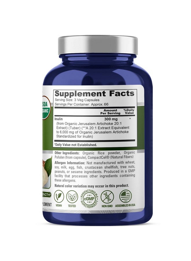 NusaPure Inulin Powder 20:1 Extract, 300 mg Equivalent to 6,000mg | 200 Veggie Capsules |USDA Organic and Non-GMO Supplement - Image 2