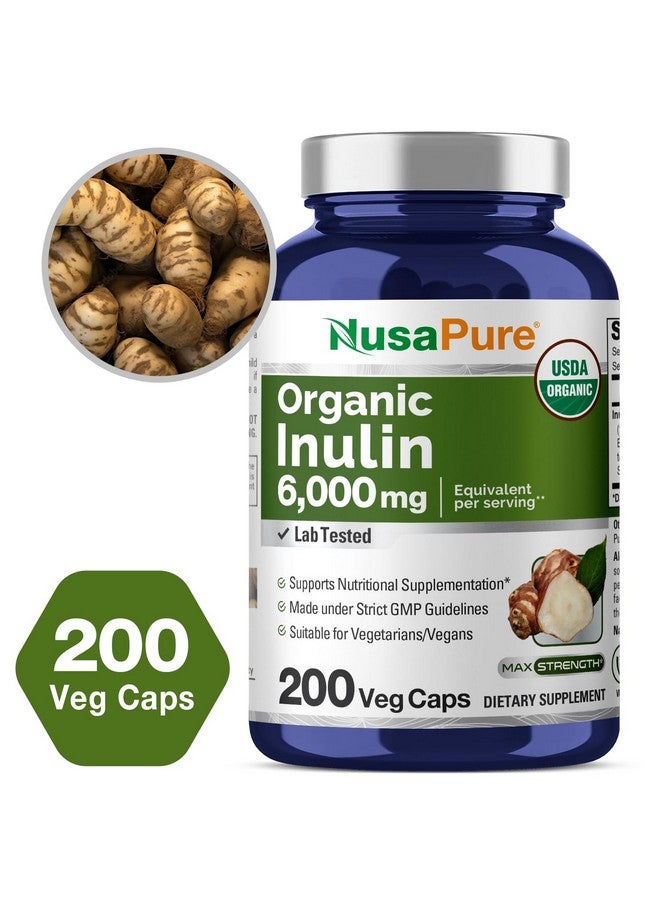 NusaPure Inulin Powder 20:1 Extract, 300 mg Equivalent to 6,000mg | 200 Veggie Capsules |USDA Organic and Non-GMO Supplement - Image 4