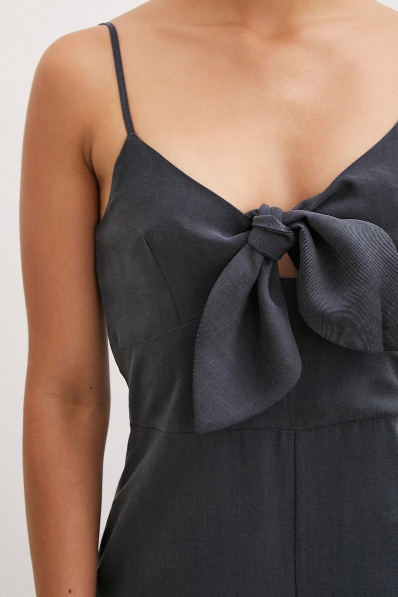 Never More Bow Strap Jumpsuit Black - Image 4