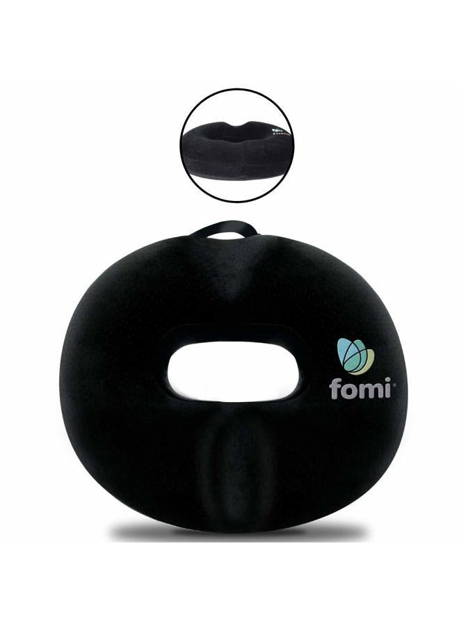 FOMI Extra Thick Donut Memory Foam Seat Cushion Care | 18" x 16" x 3.5" | Large Tailbone Pillow for Car, Truck, Office Chair, Wheelchair | Back, Bed Sores, Coccyx, Hemorrhoid, Sciatica Pain Relief - Image 1
