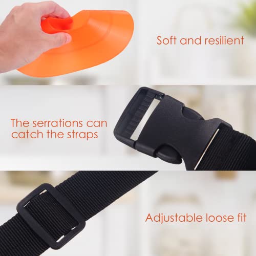 Kenning 100 Pieces Soccer Cones with Strap Agility Disc Cones Soccer Training Cones Soccer Cones for Drills Orange Mark Disks for Challenge Football Basketball Skating Kids Games Outdoor Indoor 2 Straps - Image 3