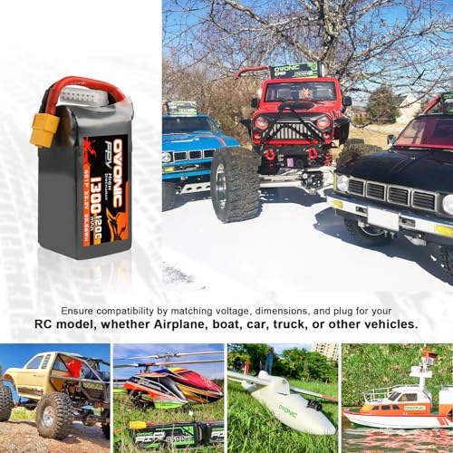 OVONIC 6s Lipo Battery 120C 1300mAh 22.2V Lipo Battery with XT60 Connector for RC FPV Racing Drone Quadcopter - Image 5