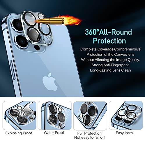 ivoler [4 Pack]iVoler Camera Lens Protector Designed for iPhone 13 Pro Max 6.7”/13 Pro 6.1” Screen Protector Tempered Glass[Case Friendly][New version],Scratch-Resistant,Easy Installation,Clear+Black Circle - Image 5