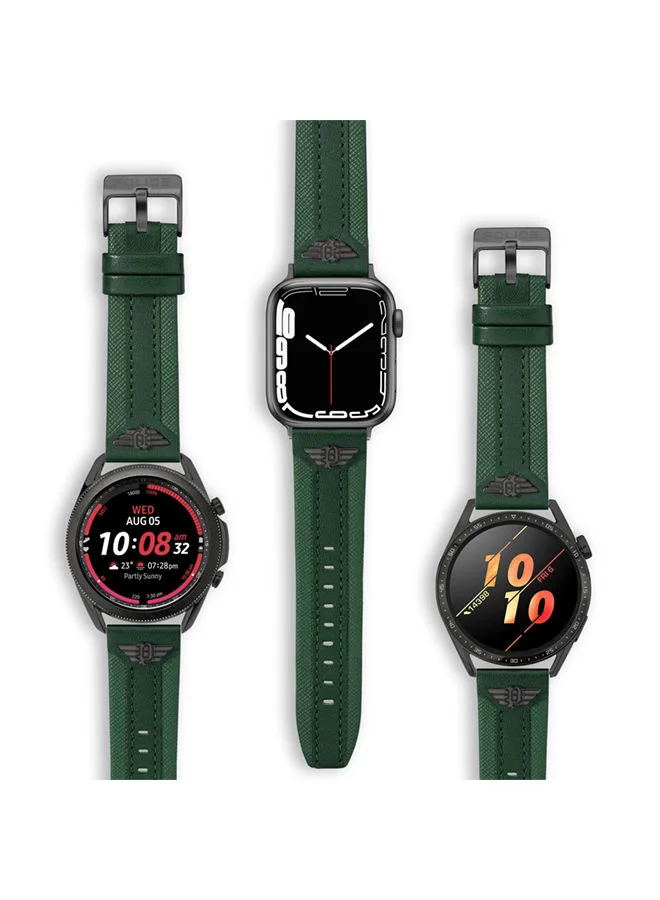 POLICE Police Wings Green Leather Universal Watch Strap 20 mm - PEOUL0000109