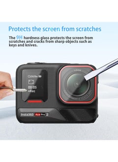 SJet 2 Pack Screen Protector for Insta360 Ace Pro 2, Ultra Clear Tempered, Glass Screen Protector,  Lens Protector, Lens Cap for Insta360 Ace Pro 2 Accessories, Ultra HD, 9H  - Image 2